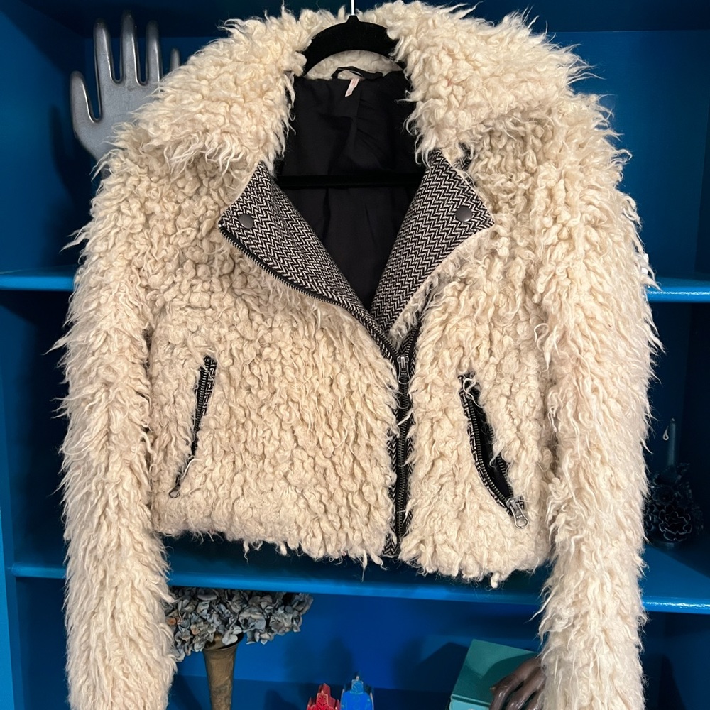 Free People Moto shearling jacket